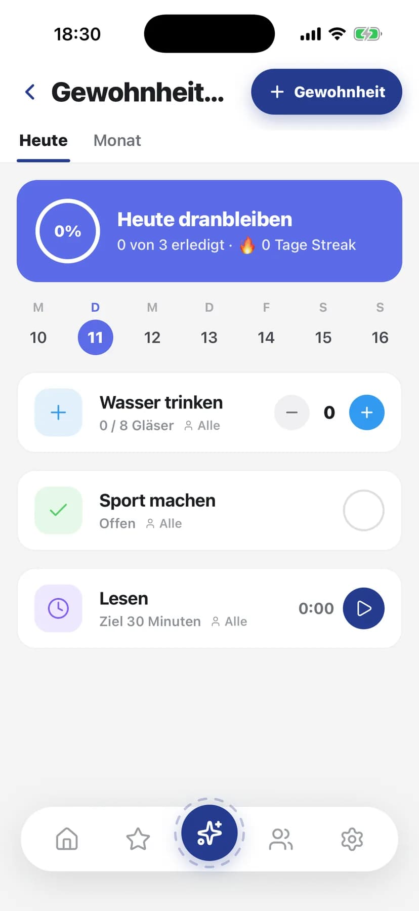 Gewohnheiten: Heute
