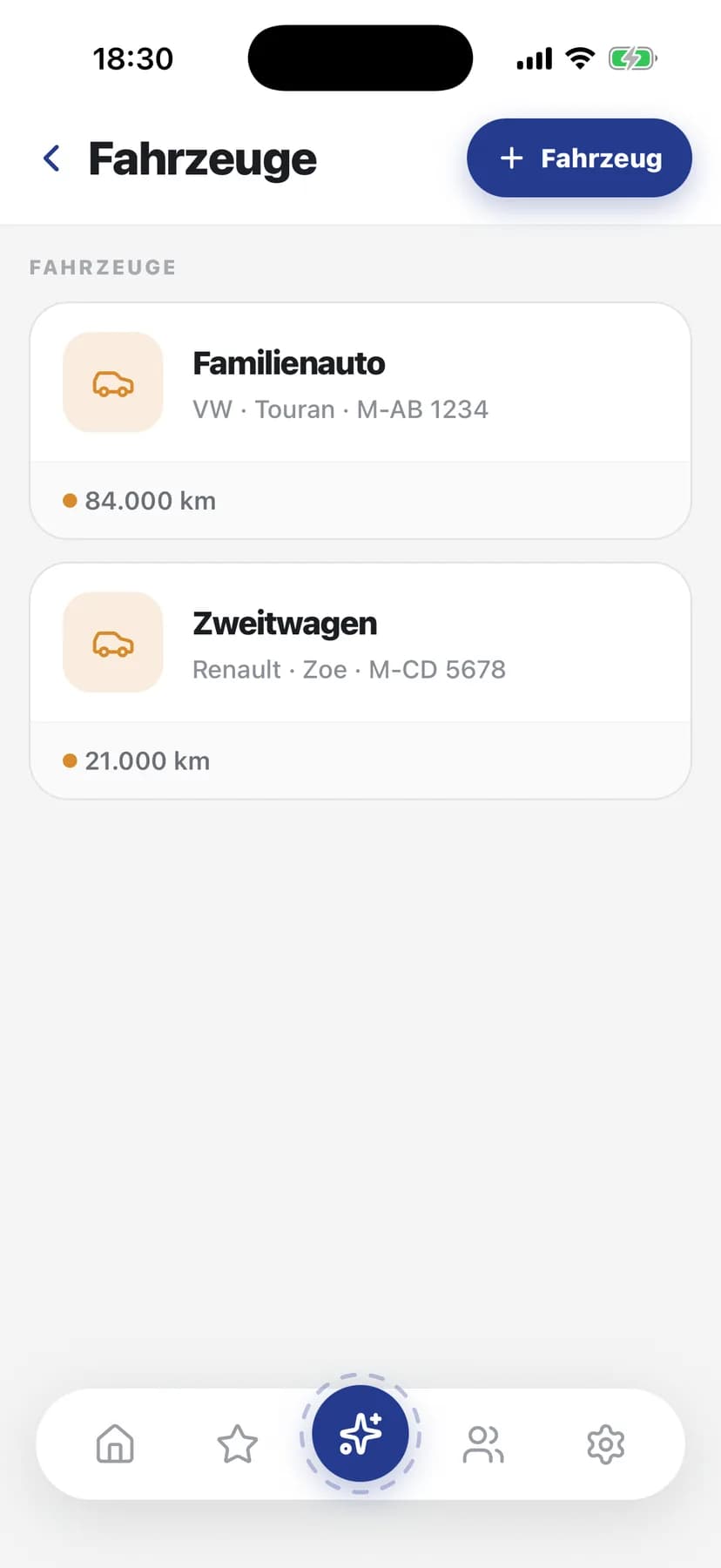 Fahrzeuge: VW Golf · WES-AB 123