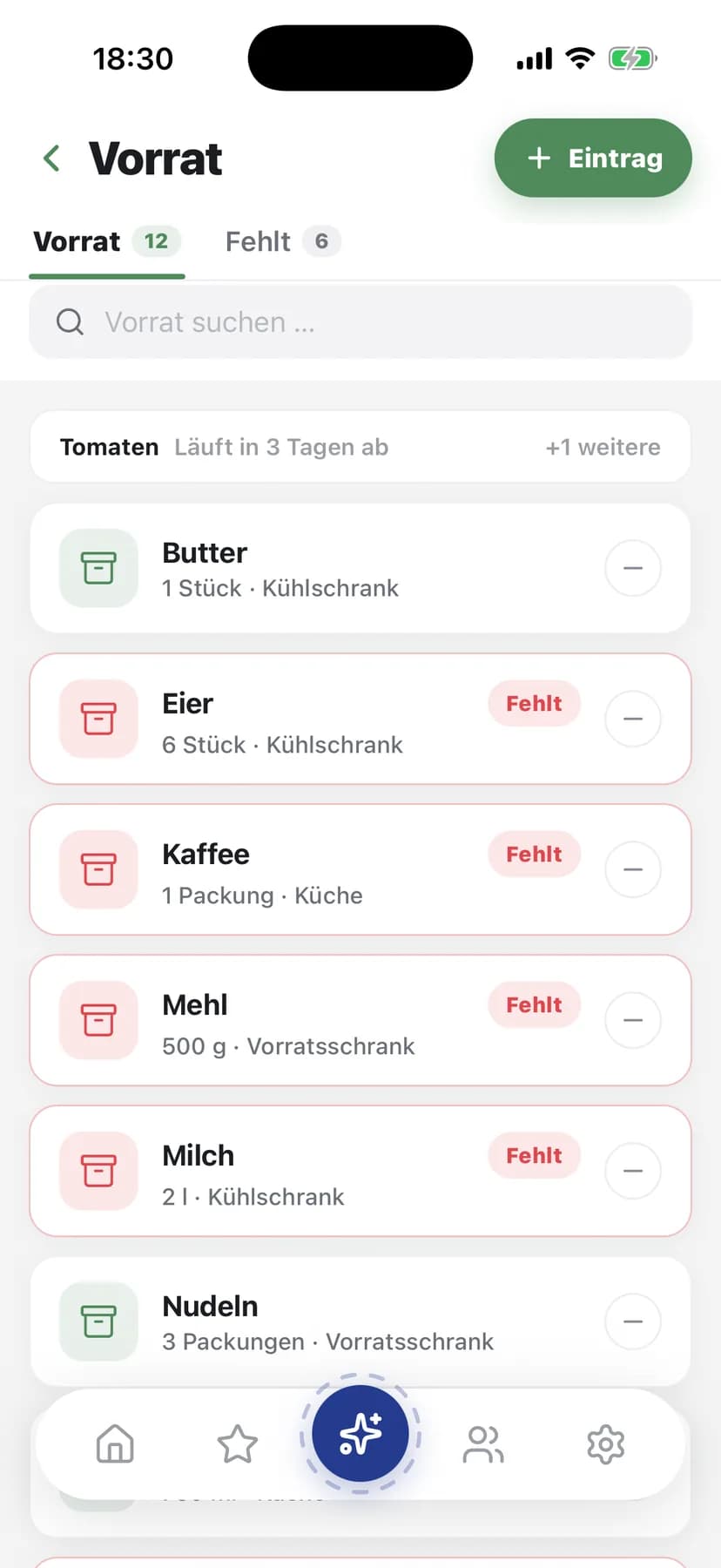 Vorrat: Vorratskammer